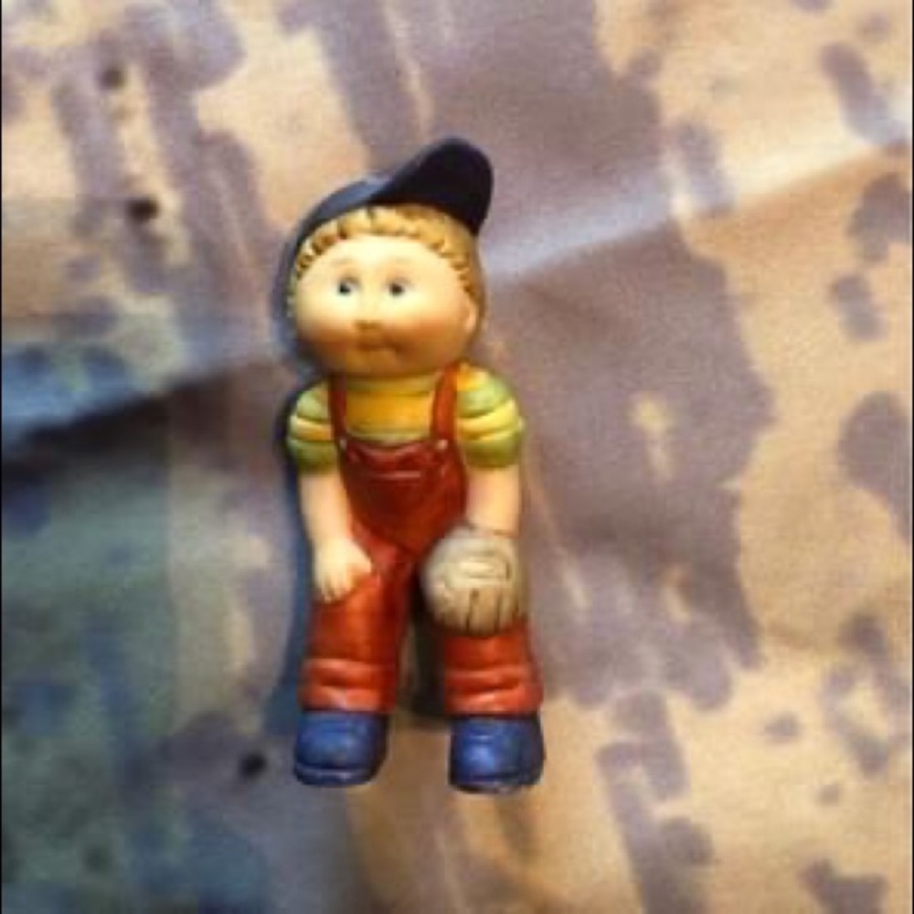 1984 Cabbage Patch Kids Porcelain Figurine Boy With Baseball Mitt CPK